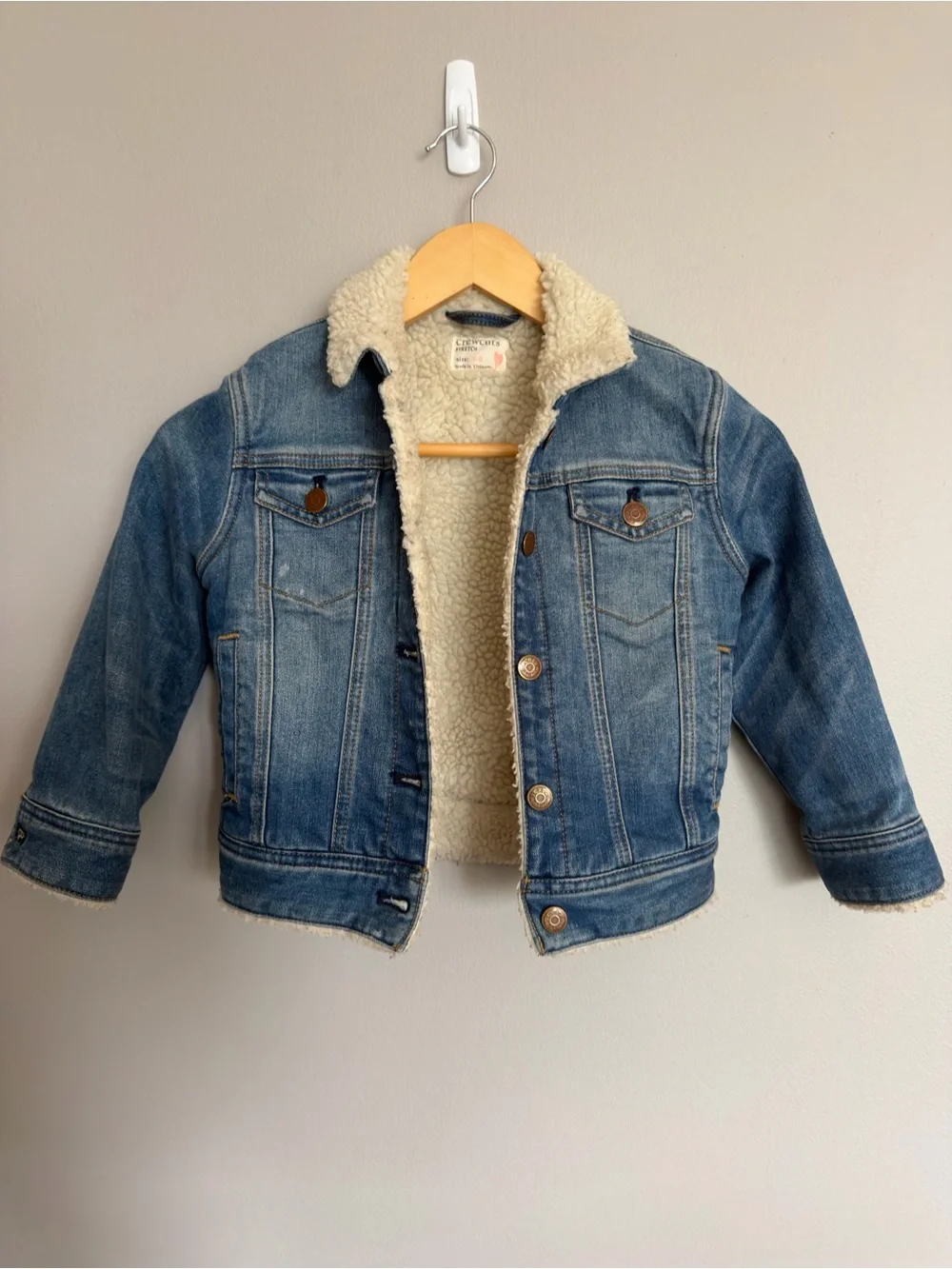 I. Crew cuts Kids Denim Sherpa Lined Jacket - Blue